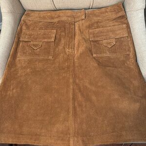 Brown suede skirt